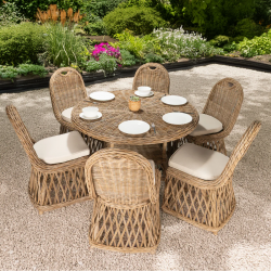 NATURA Luxury Rattan Yemek Takımı (6 Kişilik)