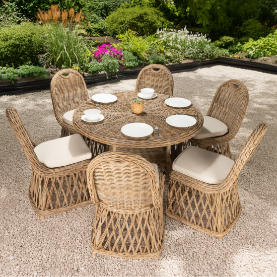 NATURA Luxury Rattan Yemek Takımı (6 Kişilik)