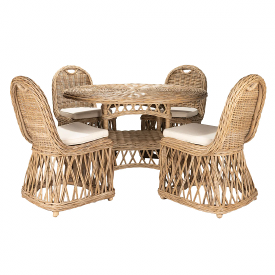 NATURA Luxury Rattan Yemek Takımı (6 Kişilik)