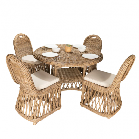 NATURA Luxury Rattan Yemek Takımı (6 Kişilik)