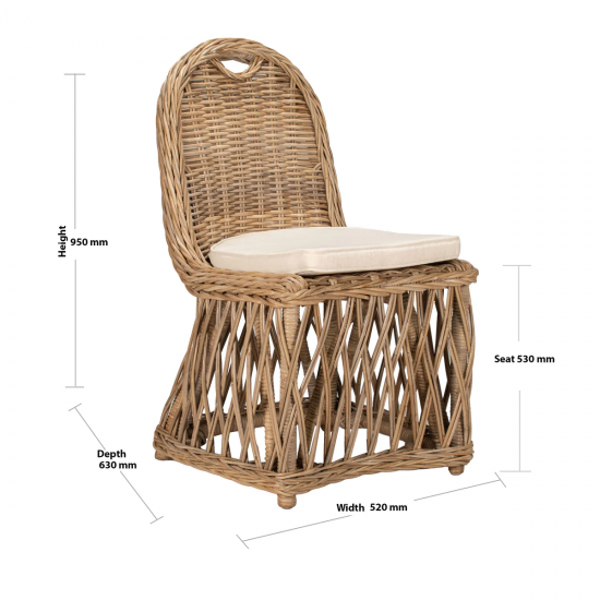 NATURA Luxury Rattan Yemek Takımı (6 Kişilik)