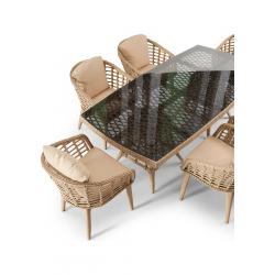 MONACO Rattan Bahçe Yemek Takımı