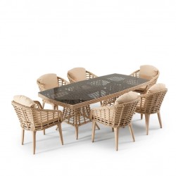 MONACO Rattan Bahçe Yemek Takımı