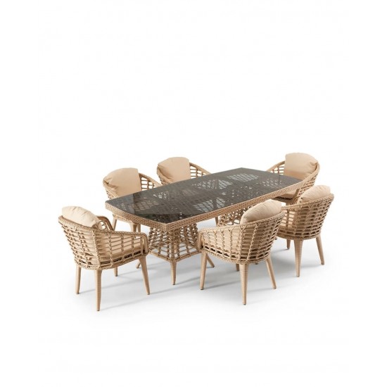 MONACO Rattan Bahçe Yemek Takımı