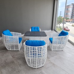 AVL 3405 Rattan 4'lü Masa Takımı