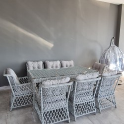 AVL 3415 Rattan 6'lı Bahçe Yemek Takımı