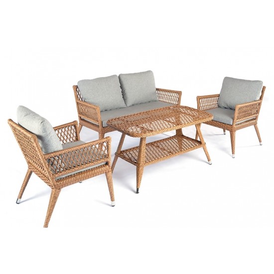 AVL 3110 Rattan İkili Oturma Seti