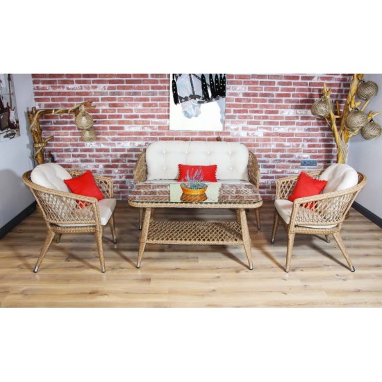 AVL 3110 Rattan İkili Oturma Seti