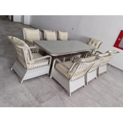 AVL 3390 Rattan 8'li Bahçe Yemek Takımı