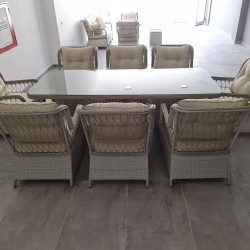 AVL 3390 Rattan 8'li Bahçe Yemek Takımı
